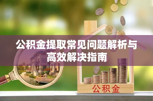 平舆公积金提取常见问题解析与高效解决指南